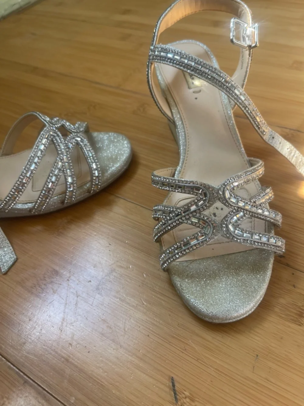 Alex Marie Silver Glitter Sandals